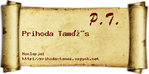 Prihoda Tamás névjegykártya